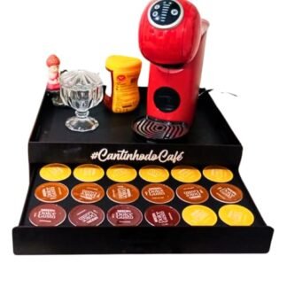 Bandeja Para Porta-cápsulas -Dolce Gusto Bandeja Cantinho do Café Organizador Suporte Cafeteira Chá Servir (Preto- Dolce Gusto)