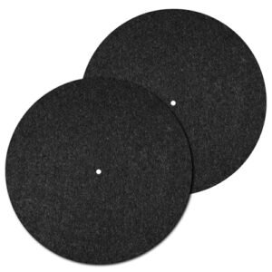 2 peças de tapete de toca-discos, tapete de prato para toca-discos, tapete de lã para toca-discos de 3 mm de 3 mm, tapete protetor de disco, tapete de disco de feltro antiderrapante e antiestático (Equipamentos)