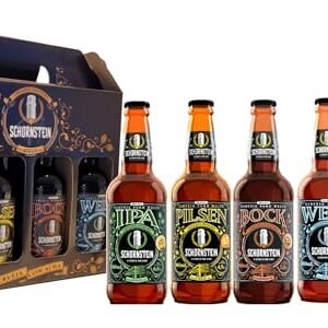 Kit Presente Cerveja Artesanal Churrasco 4 garrafas Cerveja 500 ml e Taça - Schornstein