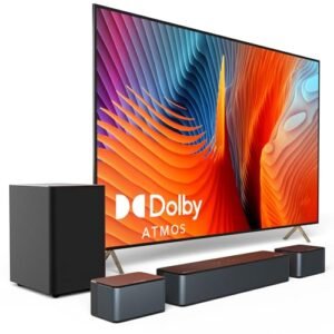 ULTIMEA Barra de som de TV 5.1, compatível com Dolby Atmos, barras de som para TV com subwoofer e alto-falantes surround ajustáveis, barra de som de home theater para TV