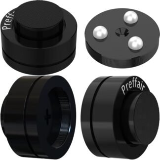 Preffair 4 peças toca-discos antivibração isolamento pés alto-falantes pés isoladores subwoofer amortecedor de choque almofadas cone alto-falante com contas de cerâmica para gravador DAC, amplificador (Equipamentos)