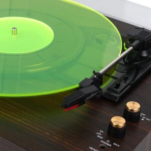 Tapete para toca-discos de acrílico: 30,5 cm, tapete deslizante de vinil, acessórios para toca-discos antiestático, qualidade de som aprimorada, redução de ruído (verde) (Equipamentos)