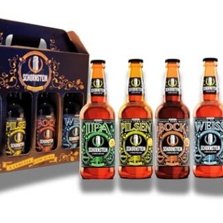 Kit Presente Cerveja Artesanal Schornstein Churrasco 4 garrafas Cerveja 500 ml e Taça 350 ml