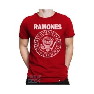 Camiseta Ramones Logo Banda Rock Anos 80 Camisa Clássicos Tamanho:GG;Cor:Rubi (Camisetas)