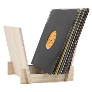 M MUSIC PUBLIC KINGDOM Suporte de disco de vinil MPK DIY para armazenamento de discos de vinil de madeira comporta até 45 discos LP para montagem fácil de montar álbum, organizador de discos (Equipamentos)