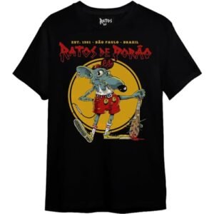 Camiseta Ratos de Porão Mickey Pirata (BR, Alfa, GG, Regular, Preto) (Camisetas)