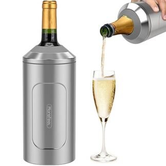 MoreFeel Refrigeradores de Vinho para Garrafas - Presente Ideal para Amantes de Vinho, Balde de Refrigerador de Vinho de Aço Inoxidável, Manga de Refrigerador de Champanhe - Manga de Refrigerador de G
