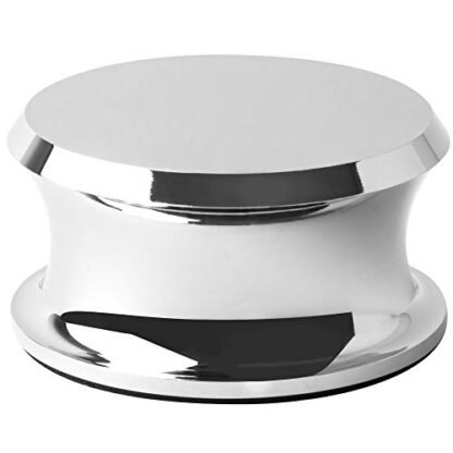 Estabilizador de peso Hudson Hi-Fi Record com almofada de couro protetora – Peso giratório de vinil – Estabilizador LP durável e elegante – Cabe em qualquer toca-discos, Cromado, BigBen (Equipamentos)