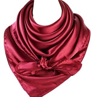 vabovin Cachecol de cabeça de cetim para mulheres cor sólida - Lenços de cabelo bandana de 89 cm, 201 vinho tinto, 35''x35''