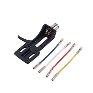 Alnicov Para vários suportes de cabeça de toca-discos LP Phono, capa universal Phono com 4 fios condutores (Equipamentos)