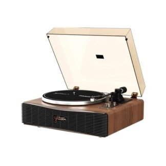 Syitren PARON toca-discos vintage toca-discos para discos de vinil com alto-falantes integrados, Bluetooth retro, fonógrafo, madeira nogueira (Equipamentos)