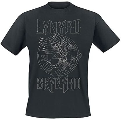 Lynyrd Skynyrd Camiseta masculina Eagle Guitar 73 preta, Preto, GG