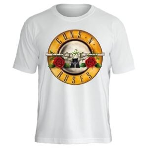 Camiseta Guns N' Roses Stamp Rockwear | Moda, Bandas, Estilo Alternativo, Rock, Oficial. (BR, Alfa, G, Regular, Bullet Logo 6) (Camisetas)