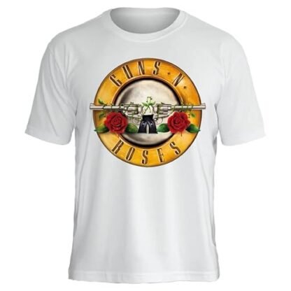 Camiseta Guns N' Roses Stamp Rockwear | Moda, Bandas, Estilo Alternativo, Rock, Oficial. (BR, Alfa, G, Regular, Bullet Logo 6) (Camisetas)