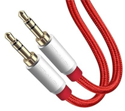 Cabo auxiliar de 3 m, cabo de áudio Bstxnwen de 3,5 mm trançado de nylon, cabo auxiliar de 3,5 mm, macho para macho, cabo de áudio estéreo compatível com iPhones, tablets Fire HD, fones de ouvido (Equipamentos)