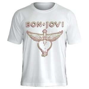 Camiseta Bon Jovi Stamp Rockwear | Moda, Estilo Alternativo, Rock, Oficial. (BR, Alfa, 3G, Plus Size, Logo Crew) (Camisetas)
