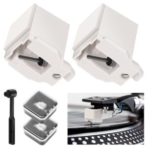 Pacote com 2 agulhas de substituição para toca-discos ATN3600L, agulha Stylus para toca-discos compatível com Audio-Technica AT-LP60X, AT-LP60XBT e AT-LP60XBT-USB, toca-discos de diamante Stylus (Equipamentos)