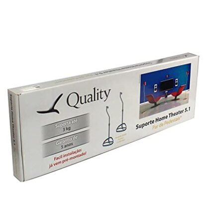 Par De Suporte Pedestal Para Caixa Acústica Som Home Theater Universal - Cinza - Contém 2 Pedestais (Equipamentos)