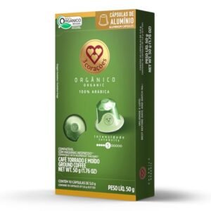 3 Corações Cápsulas de Café Orgânico, Compatíveis com Nespresso, contém 10 cápsulas