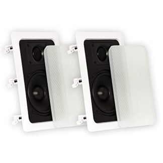 Theater Solutions Par de alto-falantes de parede TS50W com som surround Home Theater, branco, 13,2 cm (Equipamentos)
