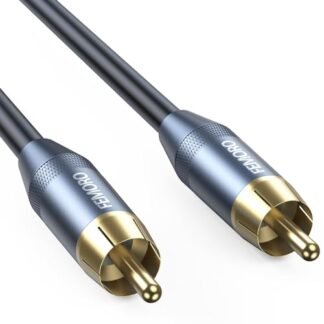Femoro Cabo de subwoofer de 3 metros, FEMOEO cabo de áudio coaxial digital fio de subwoofer SPDIF cabos RCA únicos para SVS subwoofer Hi-Fis Home Theater Blu-ray HDTV Receptores estéreo DVD etc (Equipamentos)