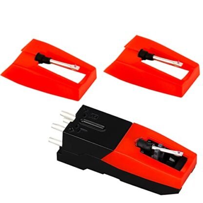 LUTER 1 cartucho de toca-discos com 2 agulhas de agulha para toca-discos Stylus para toca-discos acessórios de substituição para toca-discos de vinil (Equipamentos)