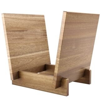 HOMESTEAD Suporte de disco de vinil sólido Acacia – Rack de armazenamento LP em forma de V comporta 40 álbuns, 33,5 cm × 28 cm × 30,5 cm – Suporte decorativo de madeira para montagem de toca-discos (Equipamentos)