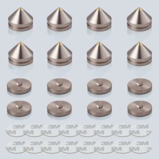 Pailvens Protetores de piso com pontas de alto-falante, 4 peças, à prova de choque, isolamento de alto-falante, pés para amplificador HiFi, subwoofer, gravador DAC, toca-discos, base de cone com (Equipamentos)