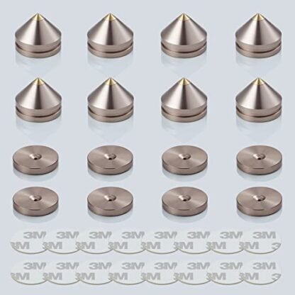 Pailvens Protetores de piso com pontas de alto-falante, 4 peças, à prova de choque, isolamento de alto-falante, pés para amplificador HiFi, subwoofer, gravador DAC, toca-discos, base de cone com (Equipamentos)