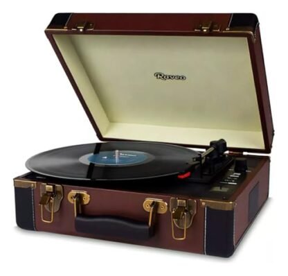 Raveo Vitrola Sonetto Volare com Conexão Bluetooth, USB Reproduz e Grava, Rádio FM, Saída Auxiliar e Bivolt Luxo e charme do Retro na sua casa (Equipamentos)