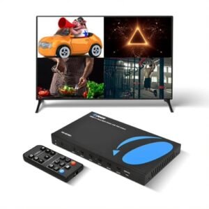 OREI Visualizador Quad Multi Hdmi 4 Em 1 Saída, Switcher Hdmi 4 Portas Switcher Sem Costura e Suporte Remoto Ir 1080P para Ps4/Pc/Dvd/Câmera de Segurança, Switch Hdmi Saída Vga - Hd-401Mv (Equipamentos)