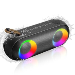 Zenkon Caixa de Som Bluetooth, Iluminação RGB Caixas de Som Portáteis Bluetooth, IPX6 À Prova D'Água Portatil, Bluetooth 5.2, Bateria de 2400mah (Equipamentos)