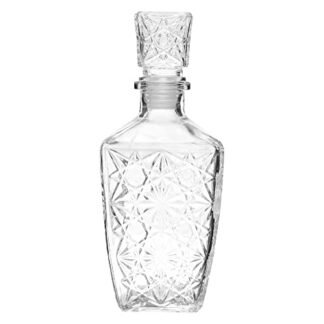 Mimo Style Garrafa de Vidro para Whisky 800ml Decanter com Tampa Geométrica Hermética - Formato Sofisticado e Elegante. Decantador Ideal para Uísque, Vinho, Bourbon, Conhaque, Licor, Suco, Água