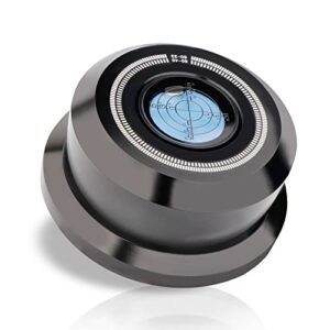 Estabilizador de discos Monosadio 3 em 1, peso de 60 Hz, toca-discos audiófilos, 320 g, nível de peso de alumínio com nível de bolha de alta precisão para toca-discos de vinil LP (Preto) (Equipamentos)