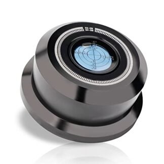 Estabilizador de discos Monosadio 3 em 1, peso de 60 Hz, toca-discos audiófilos, 320 g, nível de peso de alumínio com nível de bolha de alta precisão para toca-discos de vinil LP (Preto) (Equipamentos)