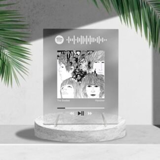 BulbaCraft Presentes dos Beatles — Placa musical Spotiify dos Beatles (álbum revólver) — Memorabilia e presentes dos Beatles, mercadoria dos Beatles, pôster do revólver dos Beatles (20,32 cm x 25,4 cm) (CDs)