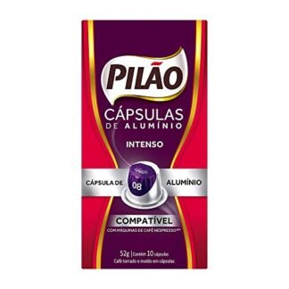 Café em Cápsula Torrado e Moído Lungo Intenso Pilão Caixa 52g 10 Unidades