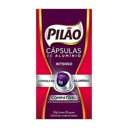 Café em Cápsula Torrado e Moído Lungo Intenso Pilão Caixa 52g 10 Unidades