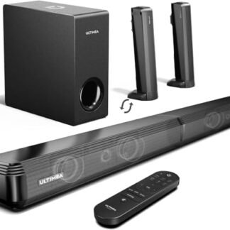 ULTIMEA Barra de som 4.1 canais para Smart TV com Dolby Atmos, barra de som Bluetooth 5.3 2 em 1 com subwoofer, potência máxima de 280 W, 3 modos de equalização, barra de som de TV, baixo ajustável (Equipamentos)