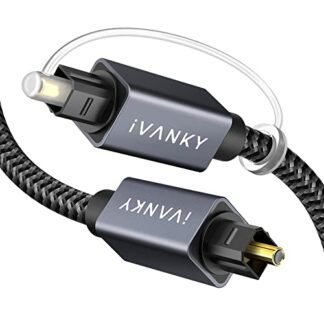 IVANKY Cabo de áudio óptico 3 m/3 m, cabo óptico de áudio digital longo para soundbar, S/PDIF Toslink cabo de fibra óptica [conectores trançados, banhados a ouro, classificação CL3] para TV, Home (Equipamentos)