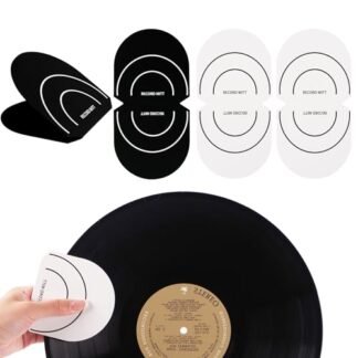 Rockhouse Luva de gravação - Pacote com 4 acessórios antiestáticos para discos de vinil, limpador de luvas, protetor de manuseio, ferramenta de cuidado para colecionadores de LP e removedor de poeira (Equipamentos)