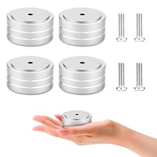 4PCS HiFi Audio Speaker Isolation Feet 40x20MM, Aluminum Vibration Proof Speaker Floor Protector for Loudspeaker/Subwoofer/Amplifiers/CD/AMP/Turntables/DVD Player/DAC (Silver) (Equipamentos)
