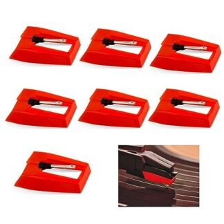 Agulha para toca-discos 7 peças, agulha de substituição para toca-discos prática, acessório de substituição para toca-discos de vinil (vermelho) (Equipamentos)