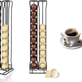 Suporte Porta 40 Cápsulas Café Nespresso Três Corações Organizador Torre Preto