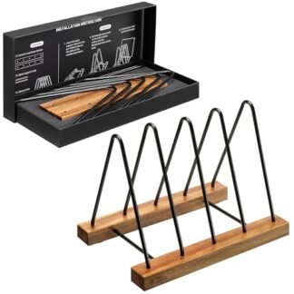 Big Fudge Armazenamento de discos de madeira de acácia de vinil - Suporte de LP com base resistente a arranhões - Suporte de exibição de coleção de álbuns - Rack organizador fácil de montar para (Equipamentos)