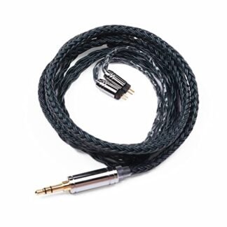 HIFIXAUDIO Tripowin Zonie Cabo IEM, fio de monitor auricular SPC de 3,5 mm, cabo de fone de ouvido HiFi banhado a prata de 16 núcleos, cabos de fone de ouvido de monitor de 1,25 metros para audiófilos