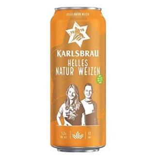 Cerveja Karlsbrau Helles Natur Weizen, lata 500ml