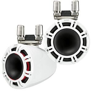 Par de alto-falantes Kicker KMTC9 HLCD 22.9 cm 600w branco Wakeboard Torre LED com buzinas 44KMTC94W (Equipamentos)