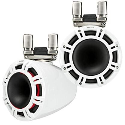 Par de alto-falantes Kicker KMTC9 HLCD 22.9 cm 600w branco Wakeboard Torre LED com buzinas 44KMTC94W (Equipamentos)