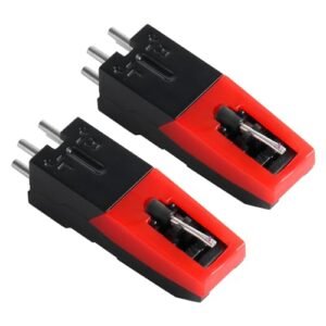 2 cartuchos universais de toca-discos, cartuchos de toca-discos para discos de vinil, diamante Stylus agulha, toca-discos para fonógrafo LP, Victrola, ION, Crosley (Equipamentos)